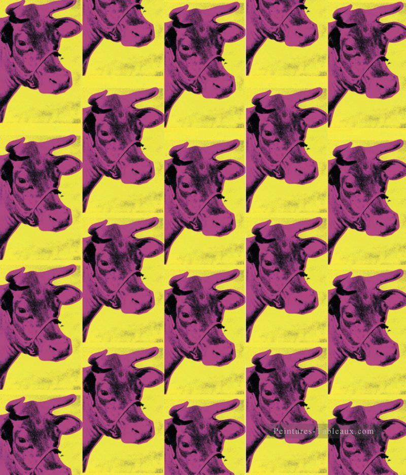 Cows yellow Andy Warhol Oil Paintings